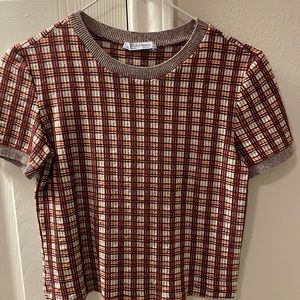 zara cropped shirt, plaid pattern